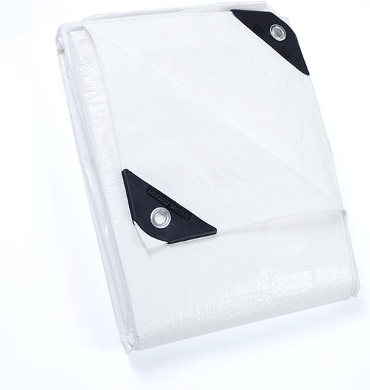 GUARD SHIELD Tarp White 12x16 Feet Multi Purpose Waterproof Poly Tarp Cover 5mil