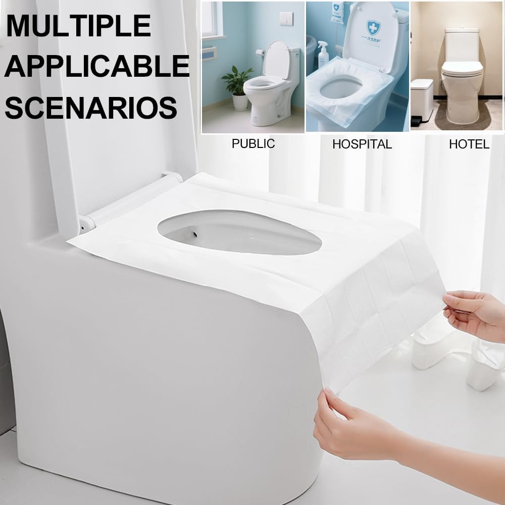 Disposable Toilet Seat Covers, 30 Pack Extra Large Non-Slip Individually Wrapped Portable for Travel Public Restrooms Airplane