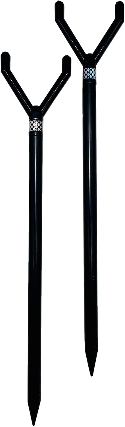 Fishin’ Stix Trident Telescoping Fishing Rod Holders – Extendable 12"–30", 50 lb+ Capacity, Sand Stake Pole Stand for Surf Fishing, Bank Angling, Catfish Rods, Lure & Bait Setup