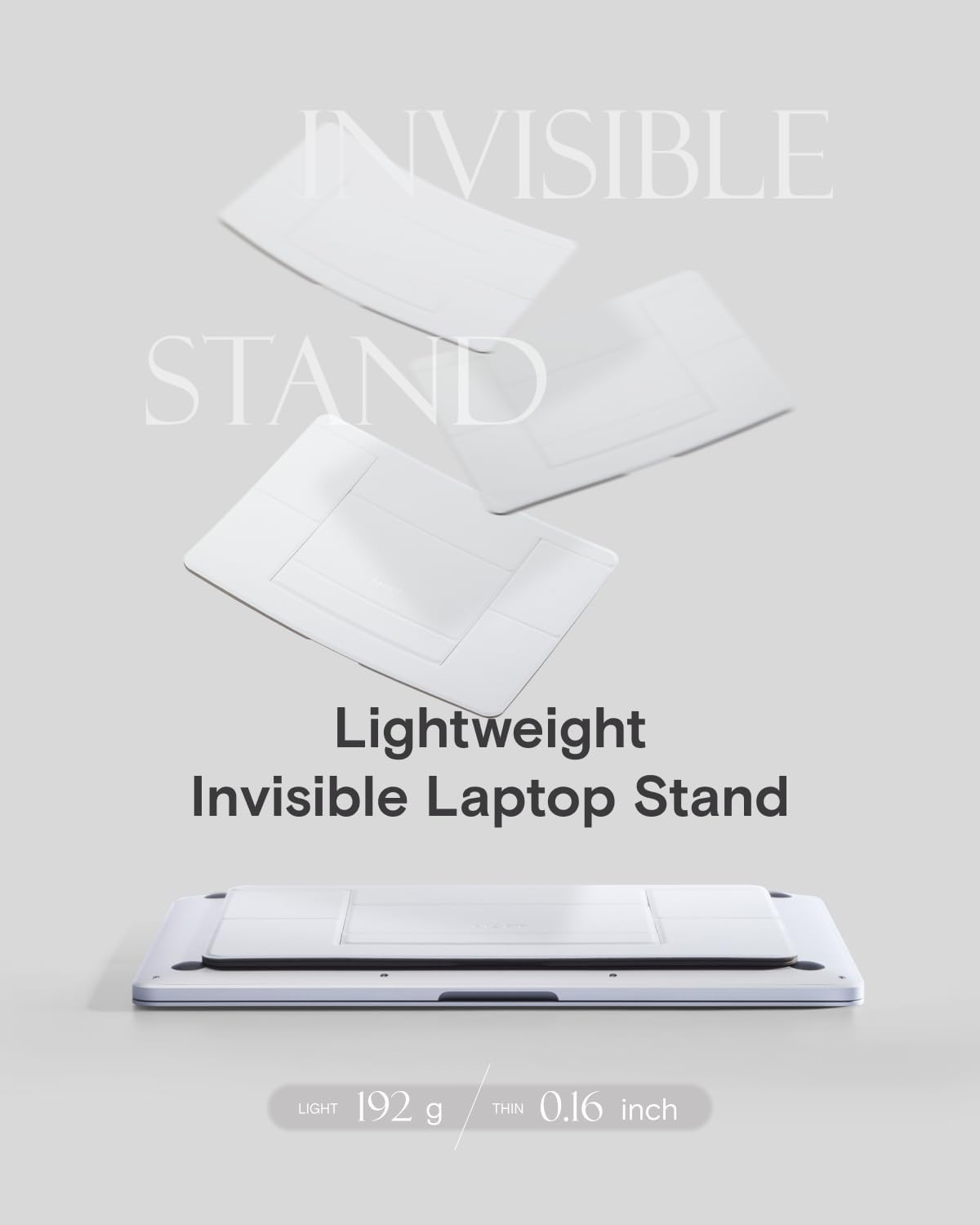 MOFT Invisible Laptop Stand for Desk, Stick-Free Tablet and Computer Stand with Dual-Angle, Foldable&Portable Laptop Riser Holder, Fits 7-11" Tablets&11-14" Laptops, Jet Black (Non-Adhesive Version)