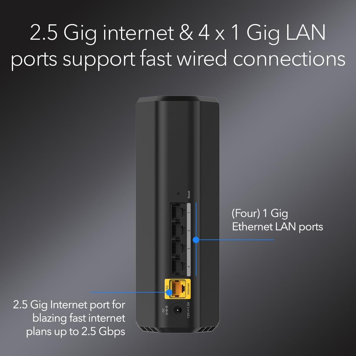 NETGEAR Nighthawk Dual-Band WiFi 7 Router (RS90) – Security Features, BE3600 Wireless Speed (up to 3.6 Gbps) - Covers up to 2,000 sq. ft., 50 Devices – 2.5 Gig Internet Port - Free Expert Help