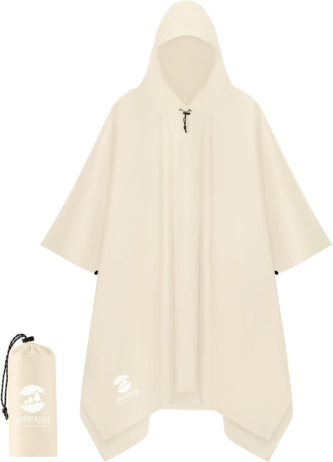 SaphiRose Hooded Rain Poncho Waterproof Raincoat Jacket for Men Women Adults