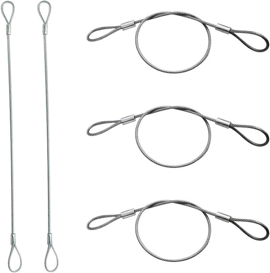 5 Pack Luggage Lock Safety Cable, Stainless Steel Cable with Loops, Stainless Steel Safety Cable, Safety Cable Lock, Braided Steel Coated Safety Cable Luggage Lock 2mm Thickness 12 inch Length