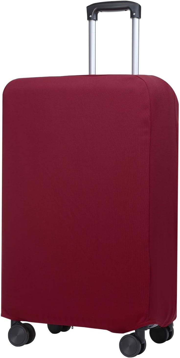 PATIKIL Luggage Cover, Suitcases Covers Elastic Carry on Cover Protector Washable Scratch-Resistant Fits 19-21 Inch Luggage for Travel Business Trips, Wine Red