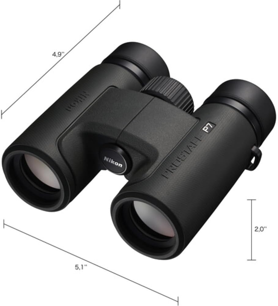 Nikon PROSTAFF P7 10x30 Binoculars Bundled with Harness Strap + Deluxe Cleaning Kit + Smartphone to Binocular Adapter + Microfiber Cleaning Cloth (5 Items)