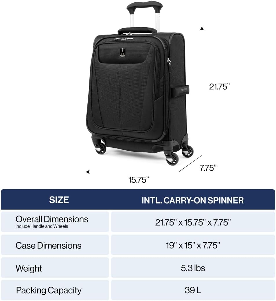 Travelpro Maxlite 5 Softside Expandable Carry-On Luggage with Spinner Wheels, Lightweight, 19-Inch — Orchid Pink Purple