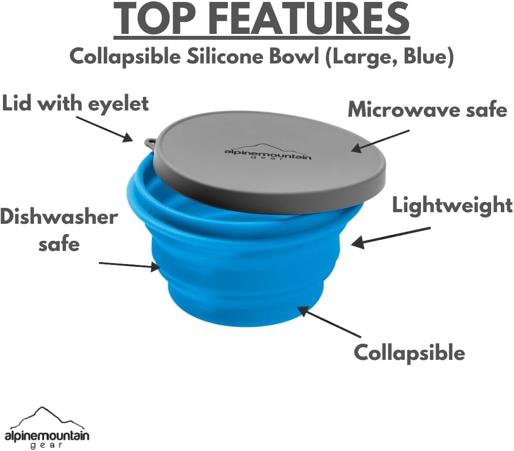 Collapsible Silicone Bowl (Large (Blue))
