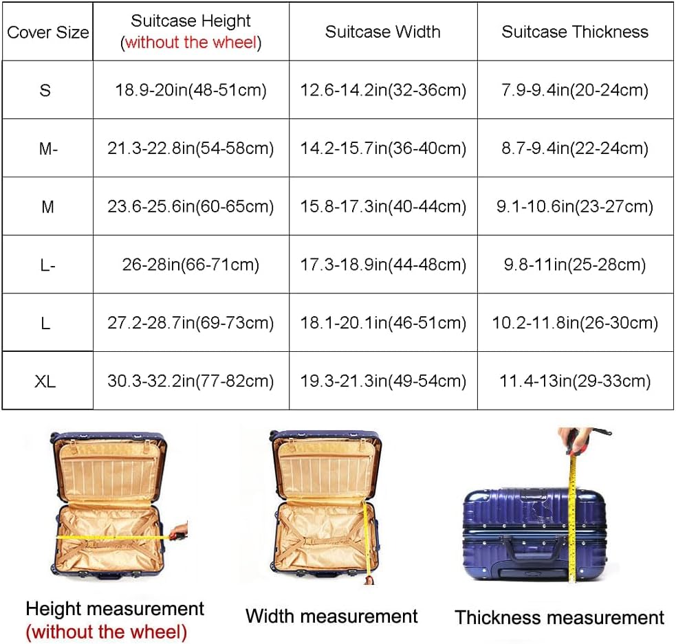 MosaiRudo Thicker Luggage Cover Elastic Suitcase Cover Protector Fits 18-32 Inch Suitcase Travel Accessories (Butterfly, S)