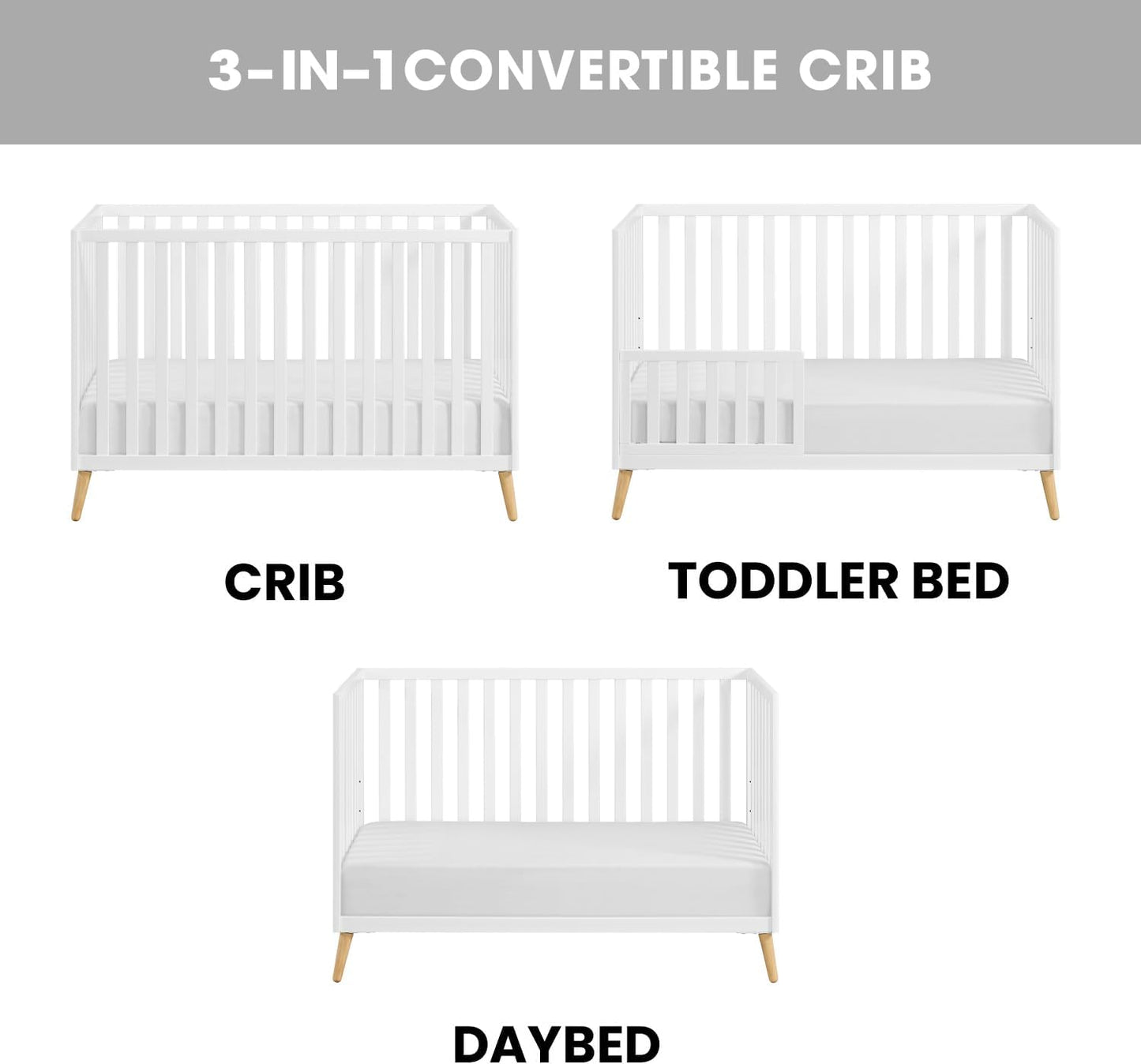 Oxford Baby Cozy Nest Convertible Island Crib, Snow White/Natural