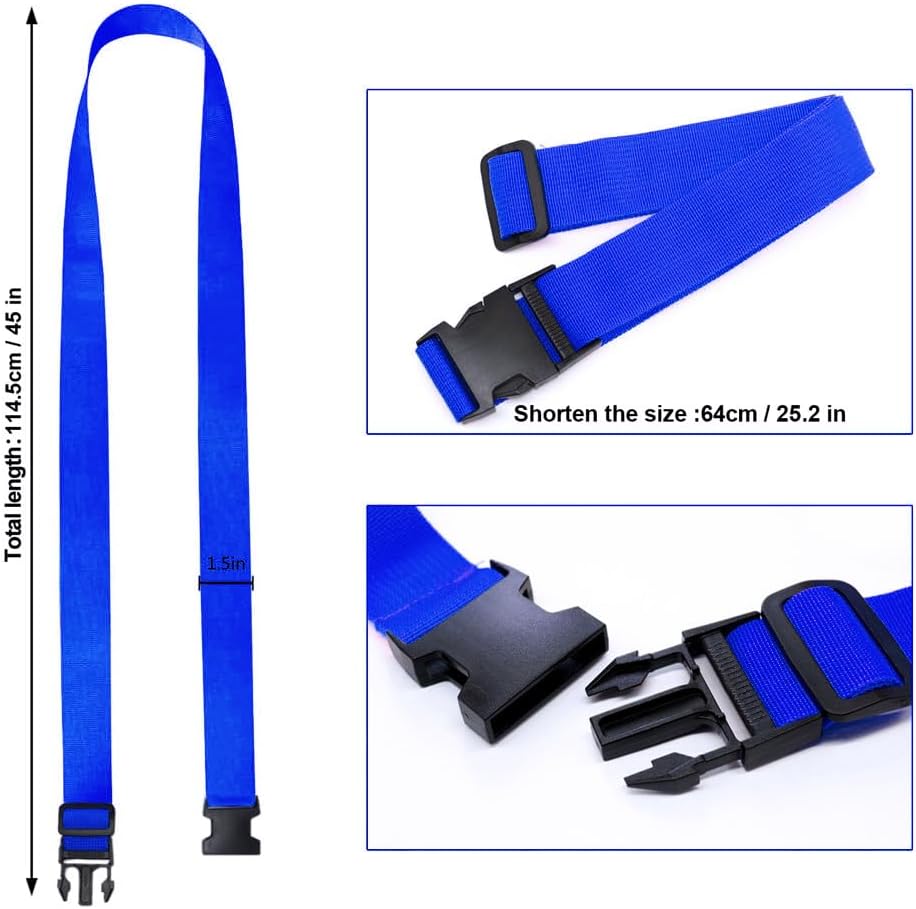 4Pack Luggage Straps Add Bag Luggage Straps to Connect Two Suitcases, Adjustable Luggage Belt Connector for Carry On, Travel Attachment Accessories to Hold Suitcases Together, Blue