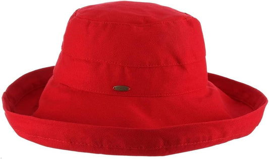 Scala Women's Cotton Hat with Inner Drawstring and Upf 50+ Rating