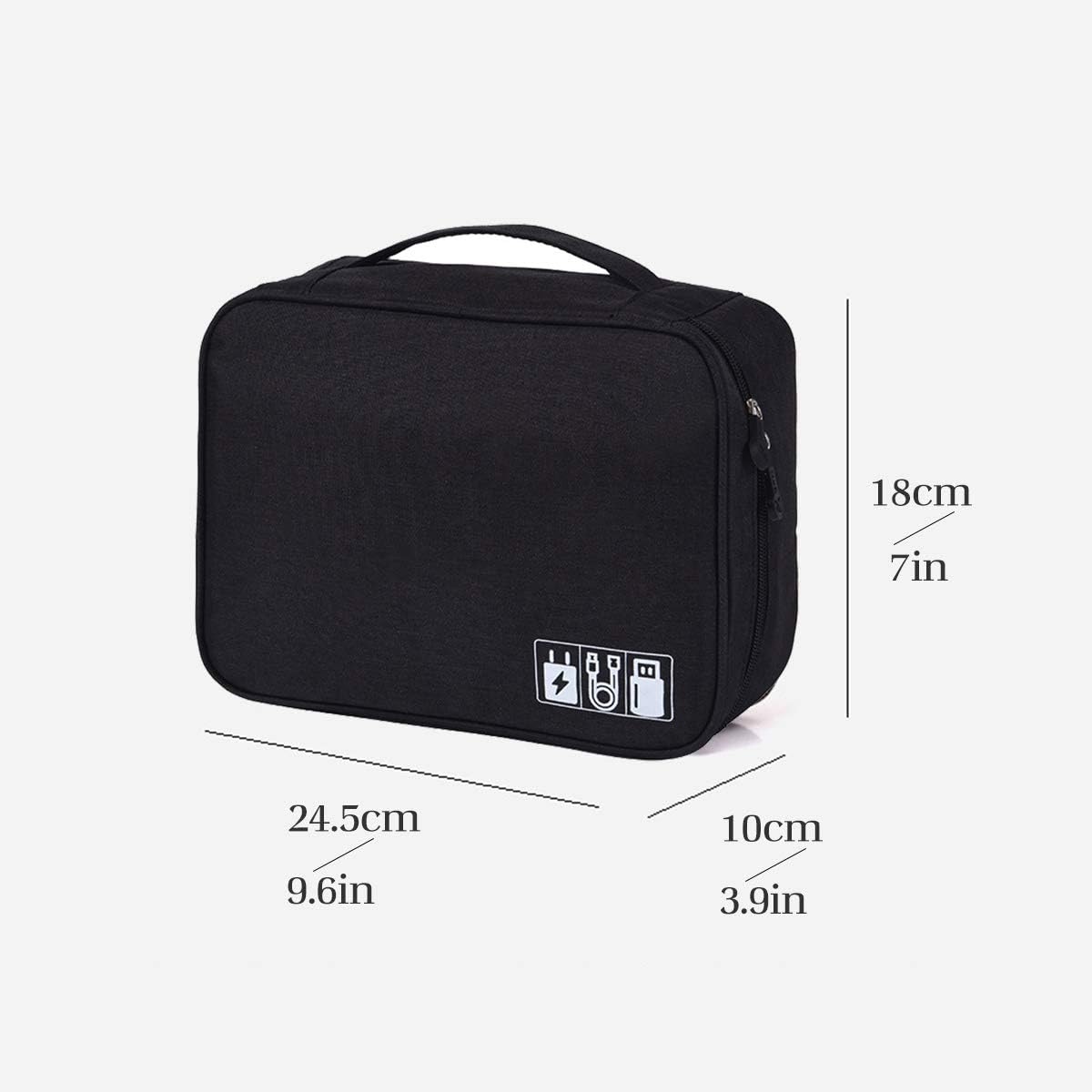 Electronics Organizer, OrgaWise Electronic Accessories Bag Travel Cable Organizer Three-Layer for iPad Mini, Kindle, Hard Drives, Cables, Chargers