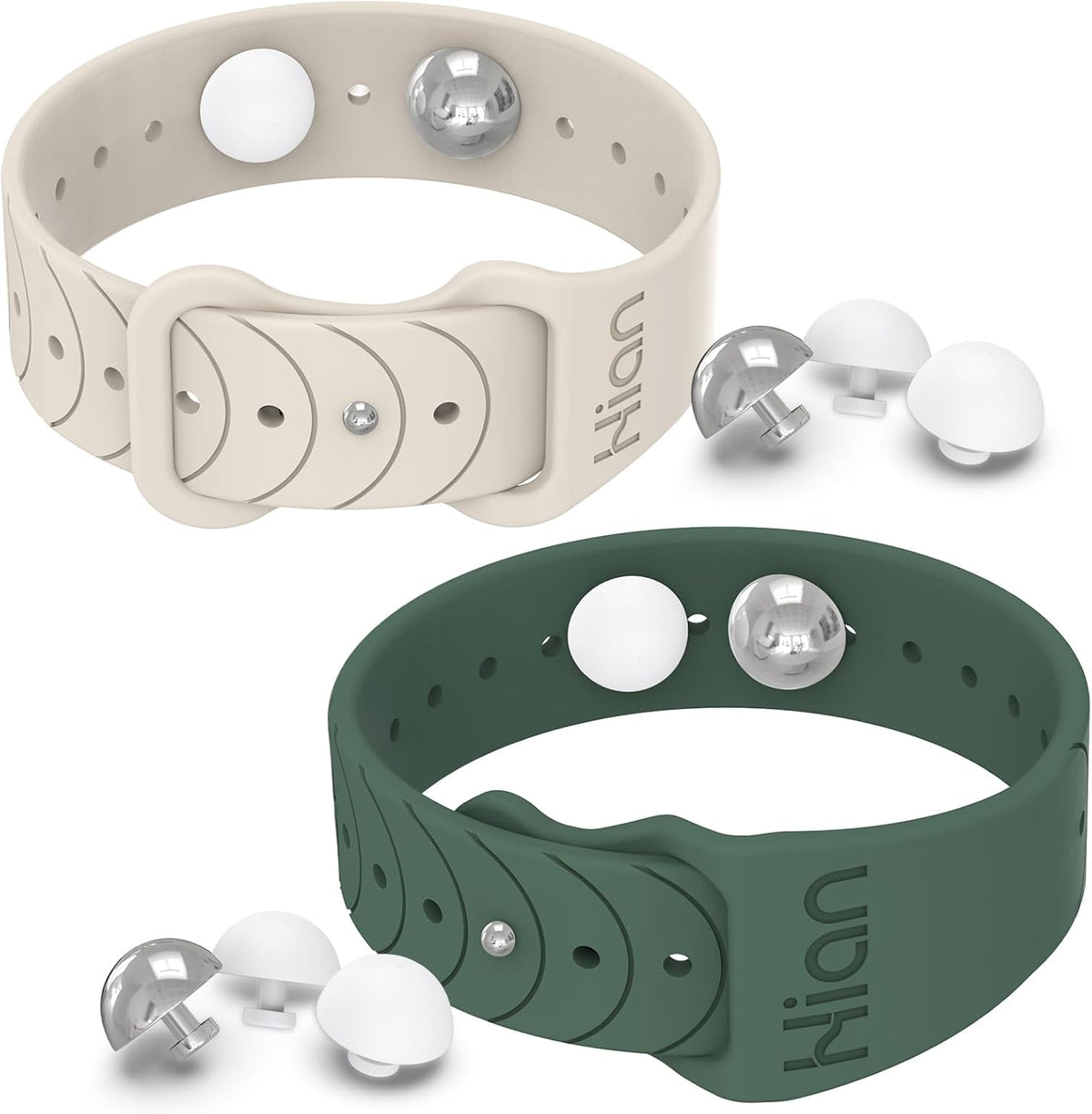 Motion Sickness Bands Anti Nausea Acupressure Wristband Sea Sickness Wristbands Nausea Bands Natural Relief Motion & Morning Sickness（Pine Green+Starlight）