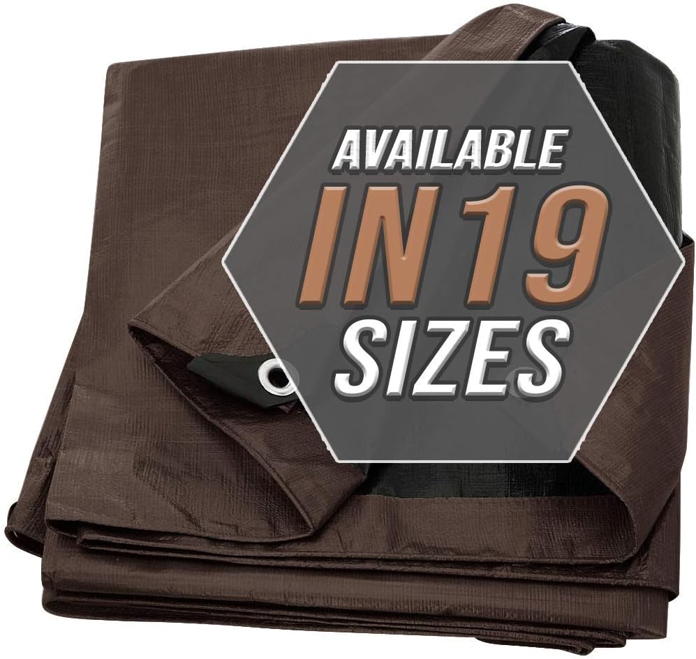 Large Waterproof Tarp - Heavy Duty 10 Mil Thick Poly Tarpaulin Ideal for Canopy Tents, Boats, RV or Pool Covers - Multipurpose Protective Tarps with Grommets for Indoor and Outdoor Use | 30' x 30'