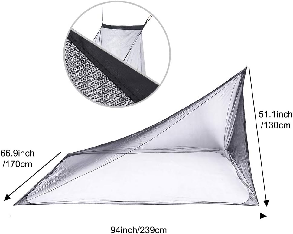 4Monster Camping Net with Carry Bag, Compact and Lightweight, Fits Bed,Sleeping Bags,Tent (Double)