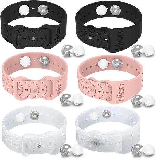 Motion Sickness Bracelets Sea Sickness Wristbands for Motion Sickness / Morning Sickness /Pregnancy Nausea Anti Nausea Bands Acupressure Wristband Motion Sickness Bands(3Pairs-Black+Pink+Transparent)