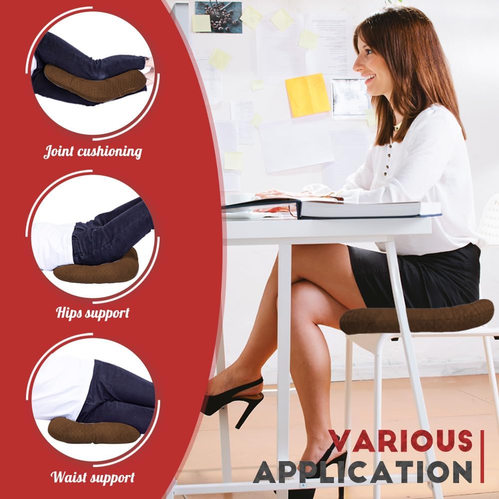 Stuffed Donut Pillow Seat Cushion | for Tailbone and Coccyx Pain, Hemorrhoids, Bed Sores, Pregnancy, Prostate, Surgery Recovery, Sitting Pressure Relief, for Home, Office and Car (Brown)