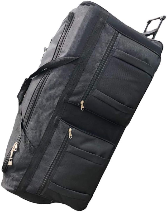 36-inch Rolling Duffle Bag with Wheels, Luggage Bag, Hockey Bag, XL Duffle Bag With Rollers, Heavy Duty Oversized Bag (Black)
