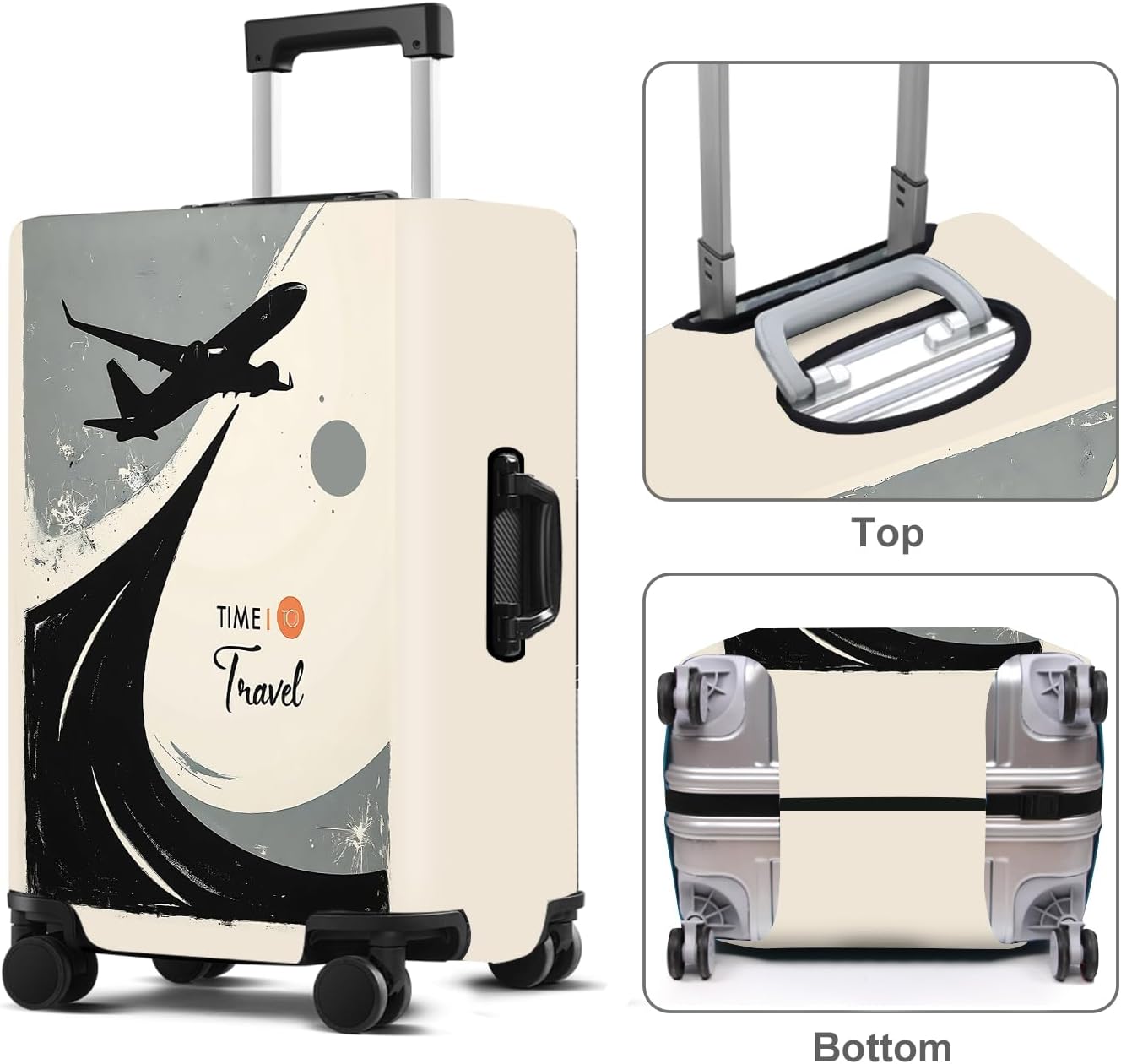 Travel Luggage Cover Washable Suitcase Protector Anti-Scratch,Stretchable Fit for 20-34Inch Luggage Durable Travel Bag Cover with Zipper Closure (S(20-22inch suitcase))
