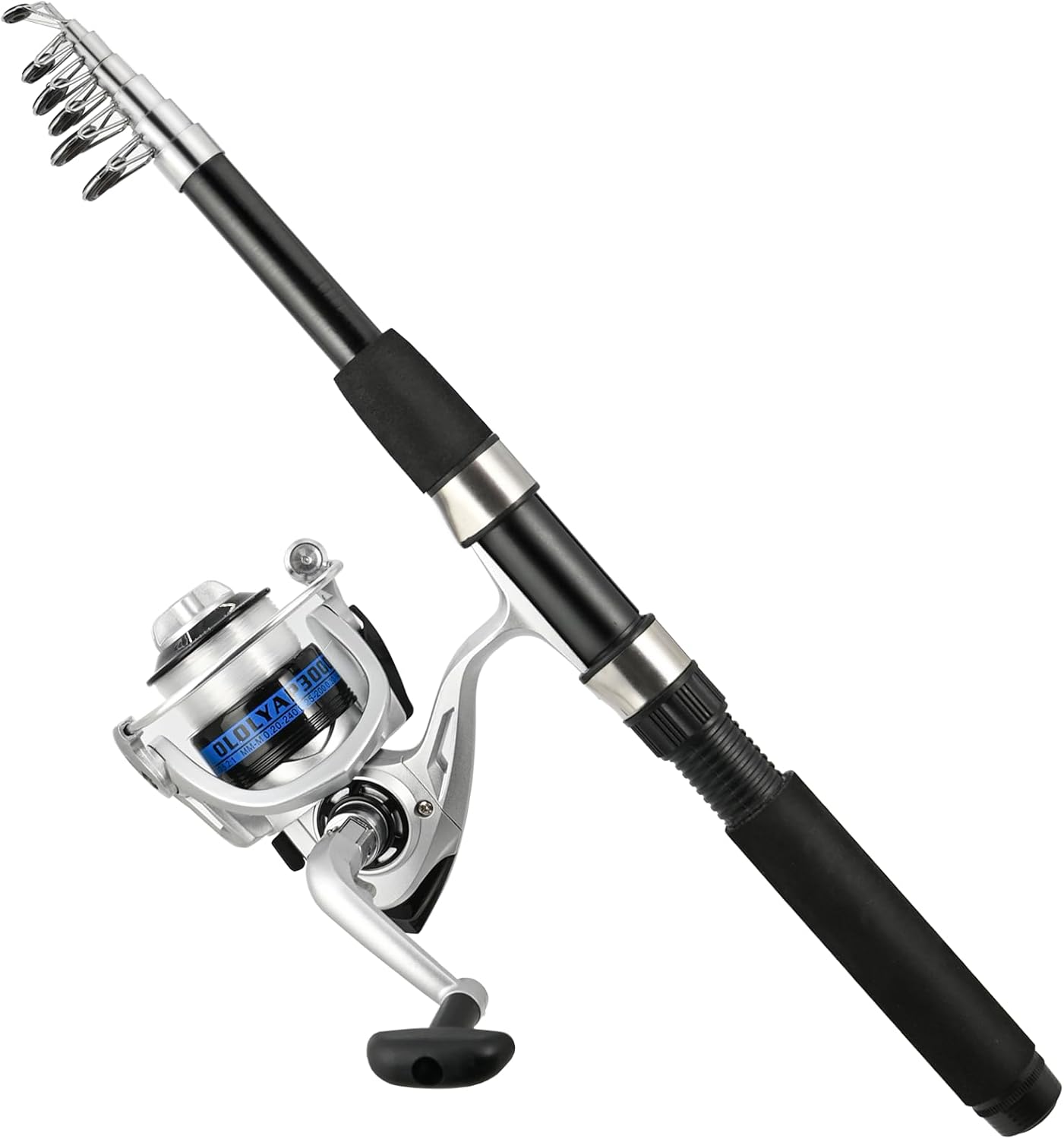 Fishing Pole Combo Set 6.9ft 2PCS Telescopic Fishing Rod and Reel Combo with Fishing Pliers and Lip Gripper Collapsible Fishing Rod and Reel Kits for Bass