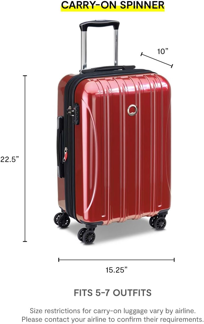 DELSEY PARIS Helium Aero Hardside Expandable Luggage with Spinner Wheels, Black, Carry-On 21 Inch