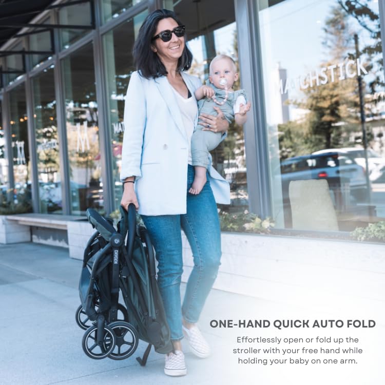guzzie+Guss Oxygen v2 Lightweight Stroller – Compact, Foldable, Travel-Friendly for Baby, Infants and Toddlers - Tropical Green