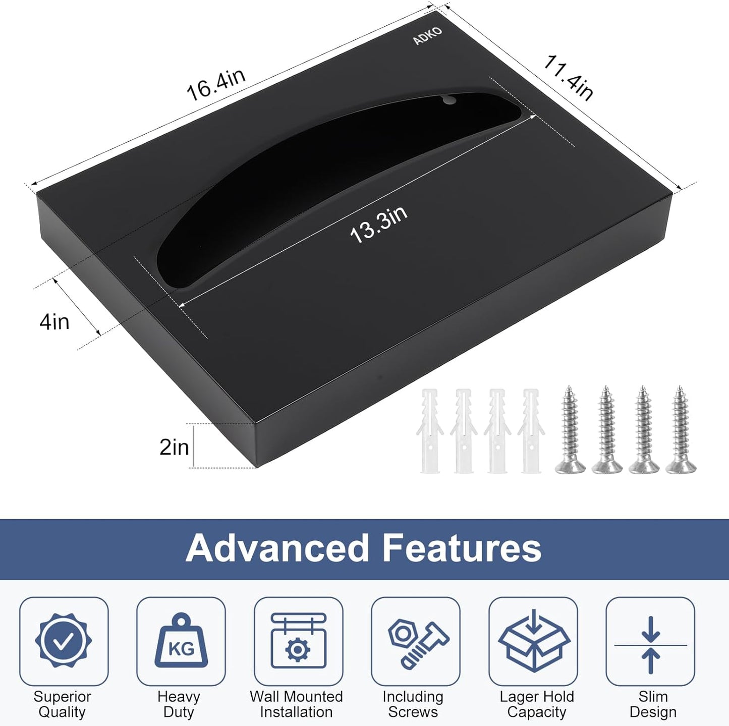 Toilet Seat Cover Dispenser Commercial Wall Mount Toilet Seat Cover Dispenser 250 Single 1/2 Fold Capacity Toilet Seat Cover Holder with Key for Office Building(SUS 304 with Matte Black)