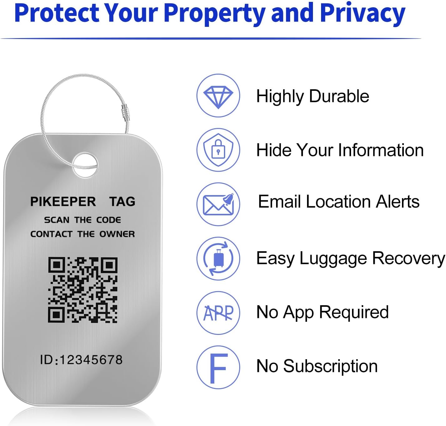 Smart QR Code Luggage Tags - Show Location When Scanned, Customizable Info with Privacy Protection, 4-Pack Waterproof & Durable Travel Labels for Suitcases, Backpacks & More