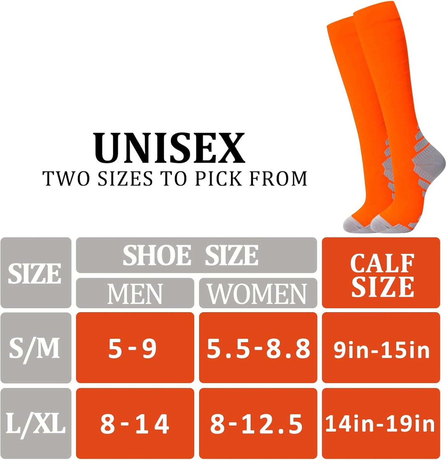 fenglaoda 8 Pairs Compression Socks for Men & Women 20-30 mmHg Knee High Nurse Pregnant Running Medical and Travel Athletic
