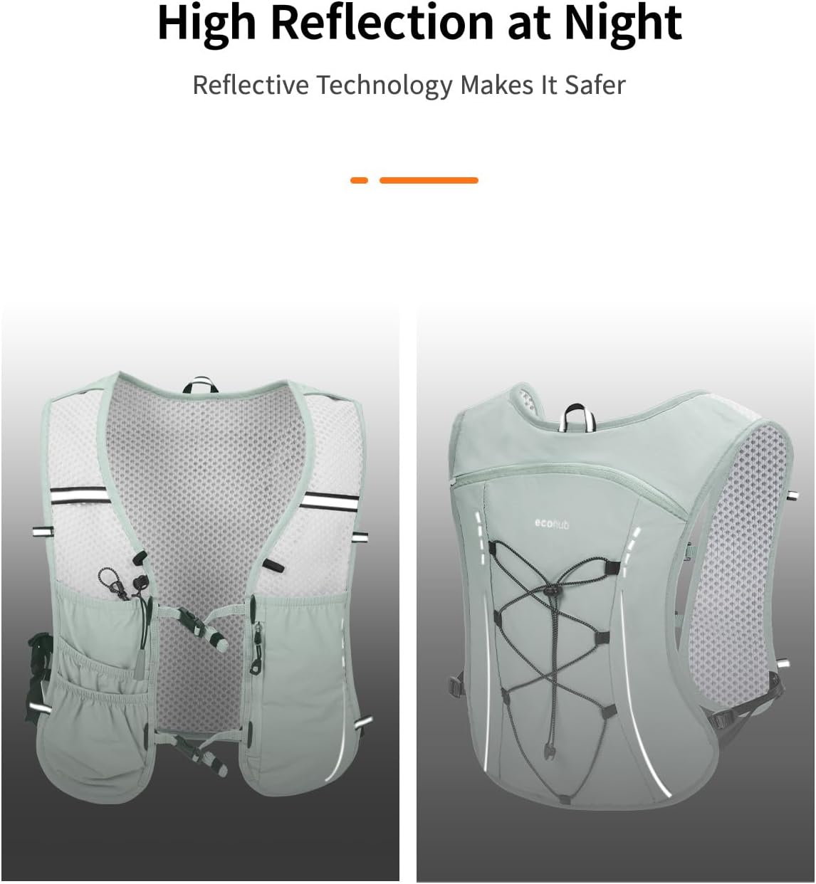 ECOHUB Running Hydration Vest Backpack,Lightweight Breathable Pack with 2L Water Bladder Bag Daypack for Hiking Trail Running Cycling Race Marathon for Women Men