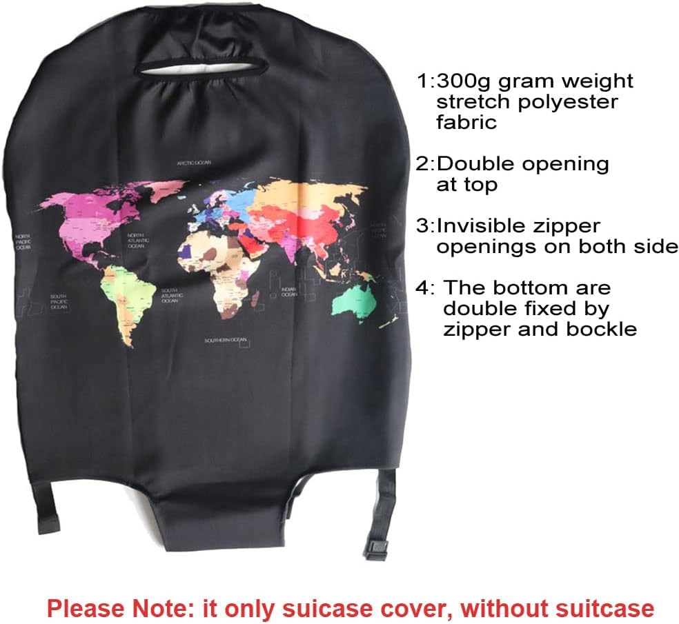 MosaiRudo Thicker Luggage Cover Elastic Suitcase Cover Protector Fits 18-32 Inch Suitcase Travel Accessories (TKM0097, S)
