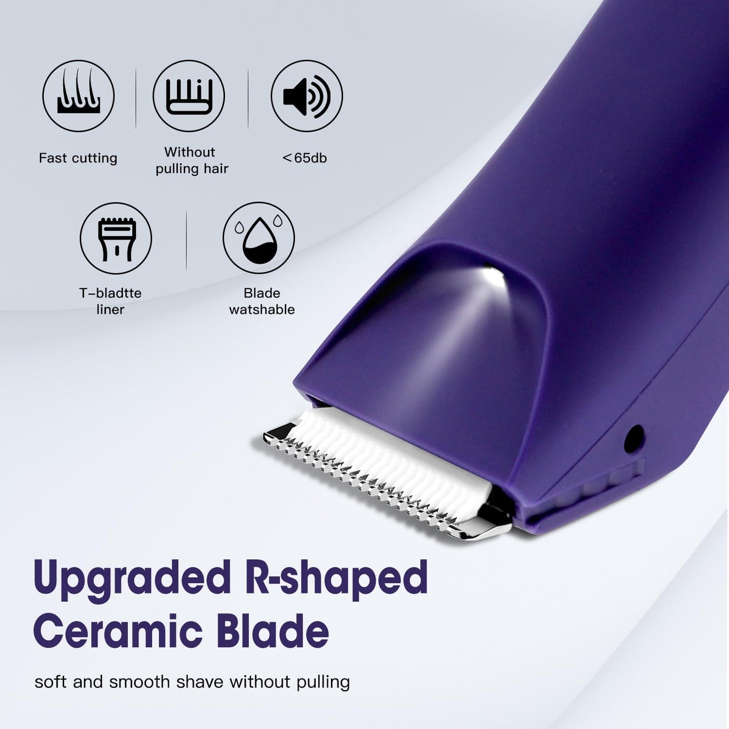 Bikini Trimmer for Women,Wet/Dry Personal Pubic Hair Trimmer Womens Electric Razors Shaver for Underarm Leg Arm Body Hair Private Area,LED Light Ceramic Blade IPX7 Waterproof Rechargeable LCD Display
