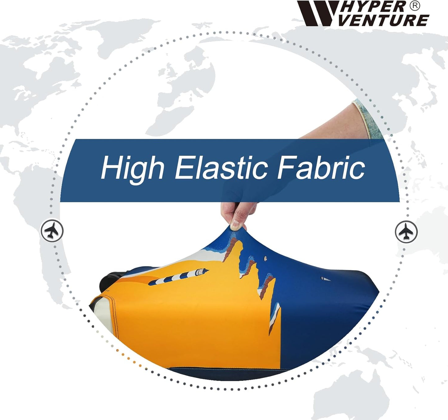 HYPER VENTURE Washable Luggage Cover - Fashion Suitcase Protector Fits 18-22 Inch Luggage (Lighthouse, S)