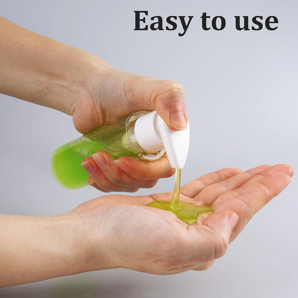 Travel Bottles Plastic Pump Bottle Dispenser Tsa Approved 3.4oz/100ml 4 Pack Refillable Shampoo and Conditioner Empty Travel Size for Cosmetic, Lotion, Liquid Soap (Clear)