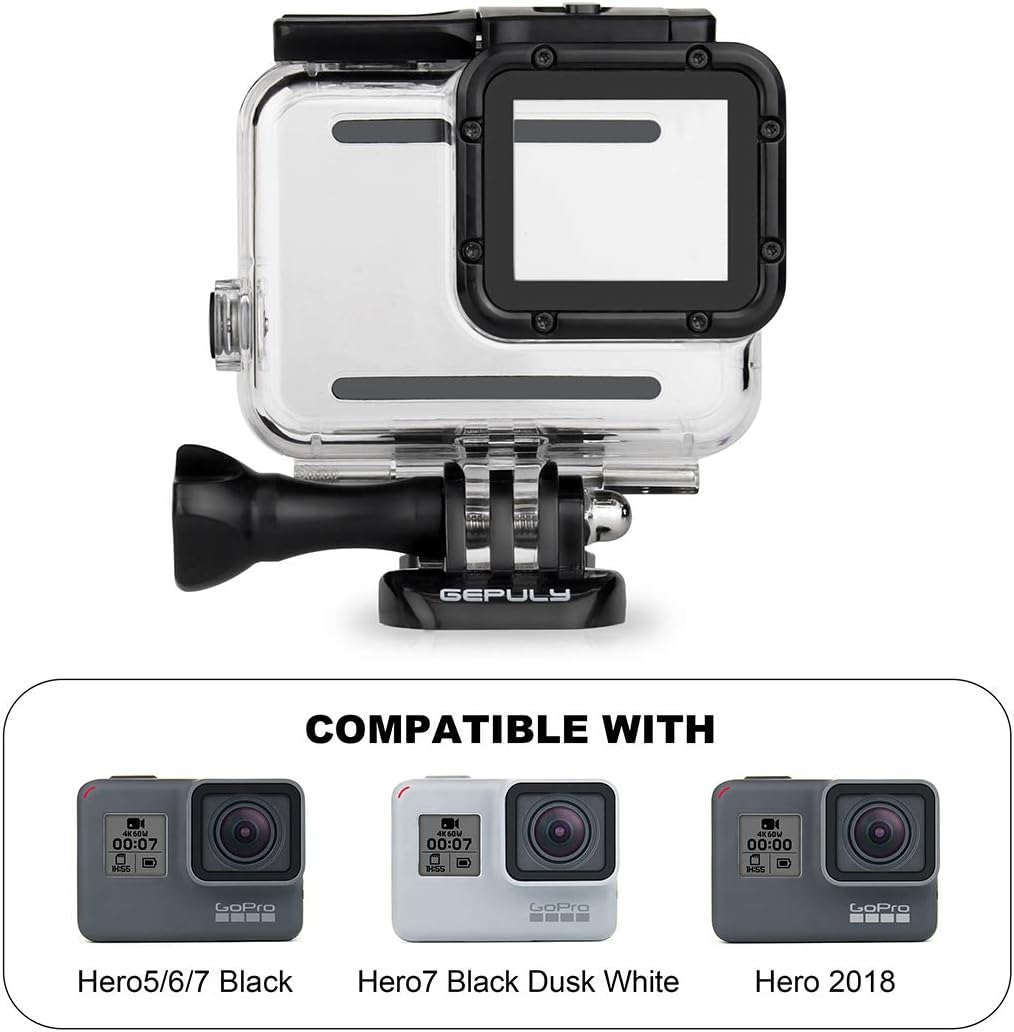 Waterproof Case for GoPro Hero 2018/7/6/5 Black - 45M Underwater Protective Dive Housing Shell for Go Pro Hero7 Hero6 Hero5 Camera with Tripod Bracket Accessories