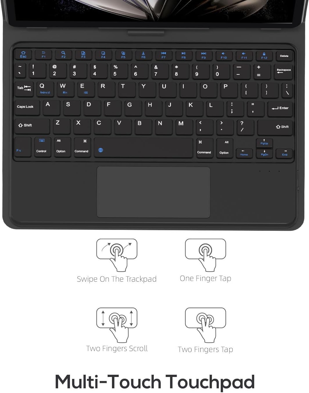 Tablet 10 Inch Android Tablets | with 10GB RAM + 64GB ROM (1TB Expand) | Octa-Core | 1280x800 IPS HD Touchscreen | Dual Camera | 6000mAh. Tablet with Keyboard (Blue)