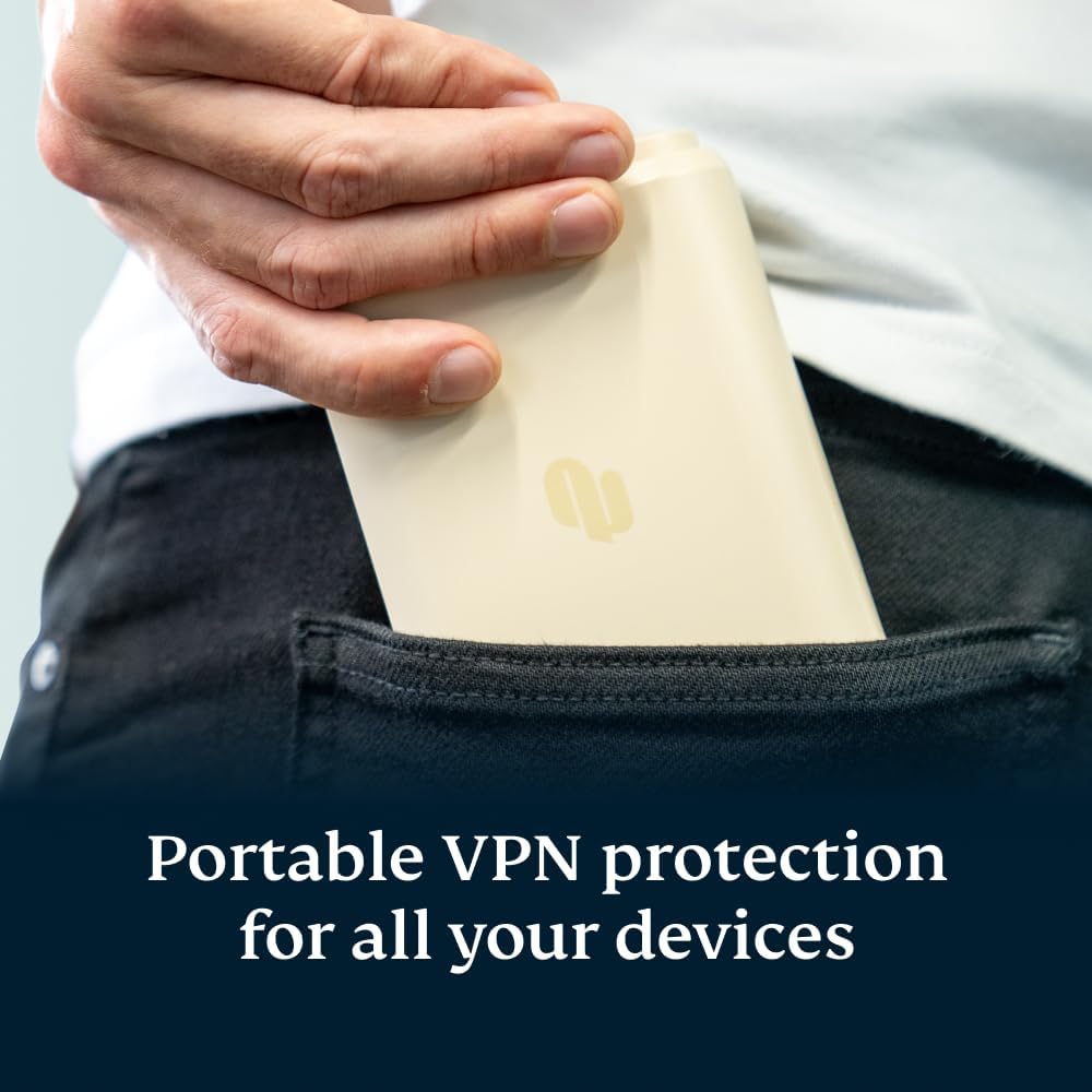 Aircove Go | Portable Wi-Fi 6 VPN Router | Protect Unlimited Devices | Free 30-Day ExpressVPN Trial | International (UK, EU, AU, & NZ Version)