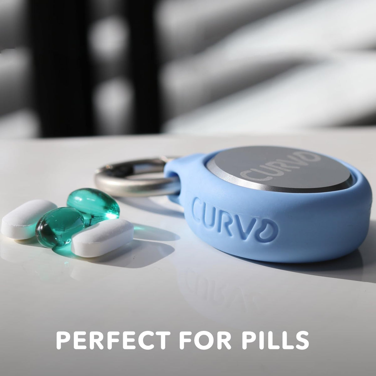 CURVD Premium Carrying Case – Durable Travel Keychain Container, Medicine Pill Organizer & Travel Pill Box, Small Waterproof Holder for Pills, Earplugs, Jewelry, Compatible with Loop, Vibes & Eargasm
