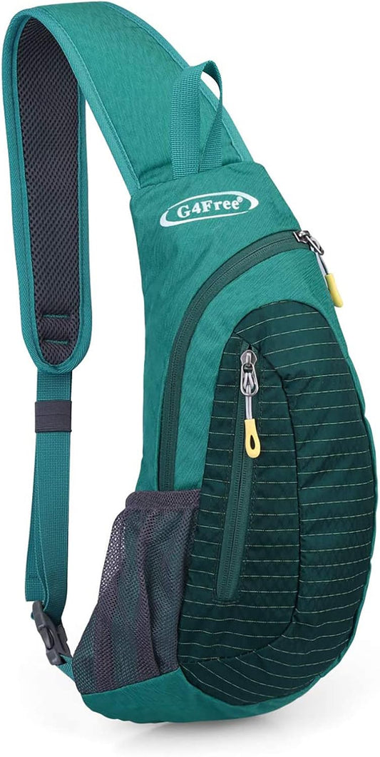 G4Free Sling Bag for Men Women, Small Crossbody Backpack Lightweight Chest Shoulder Bags for Travel, Outdoor and Sports (Mint Green)