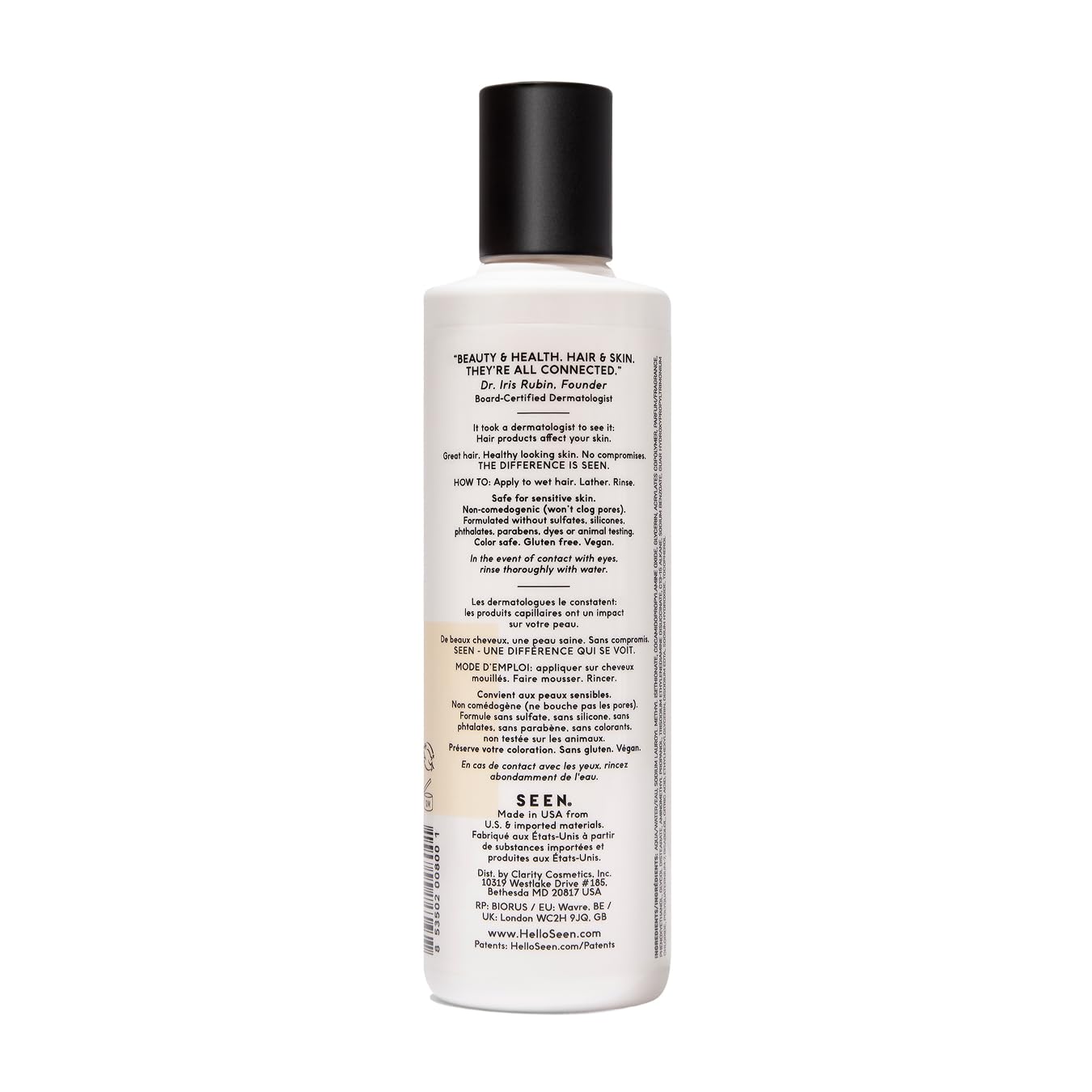 SEEN Shampoo - Scented - Non-Comedogenic & Sulfate-Free Hair Shampoo- Dermatologist-Developed - Safe for Sensitive & Acne Prone Skin
