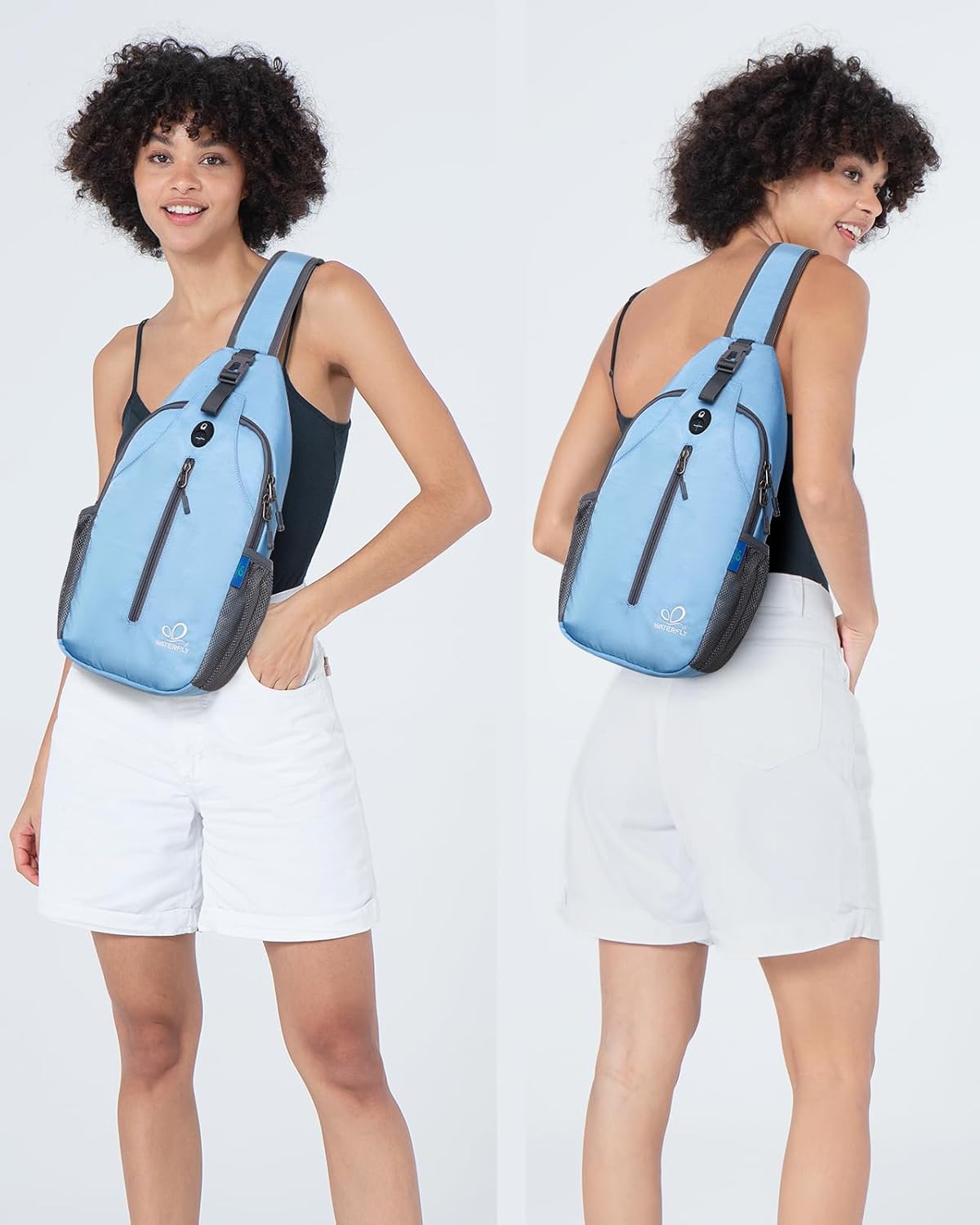 WATERFLY Crossbody Sling Backpack Sling Bag Travel Hiking Chest Bag Daypack