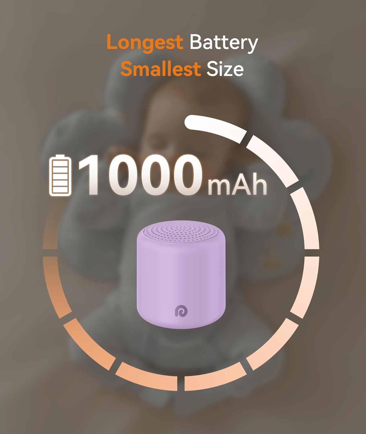 Dreamegg Portable White Noise Machine - Travel Sound Machine for Sleep, Features Powerful Battery, Egg-Sized, 16 Nature Sounds, Timer, Sound Machine for Baby Adults Office Privacy Home Gift (Purple)