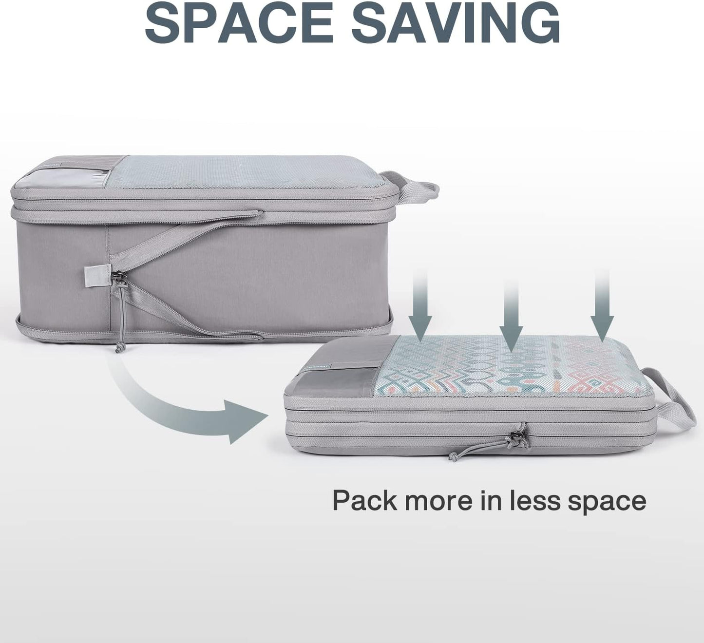 BAGSMART 6 Set /4 Set/2 Set Compression Packing Cubes for Travel, Lightweight Luggage Organizer Bags, Durable Space Saver Bags Travel Essentials