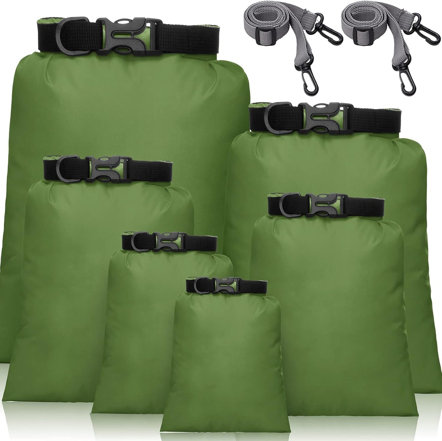 Shappy Waterproof Dry Bag Set 6 Sizes Lightweight Sacks and Long Adjustable Shoulder Strap Outdoor Water Proof Keep Gear Dry Bag Stuff Sacks for Backpacking, Boating, Hiking, Camping