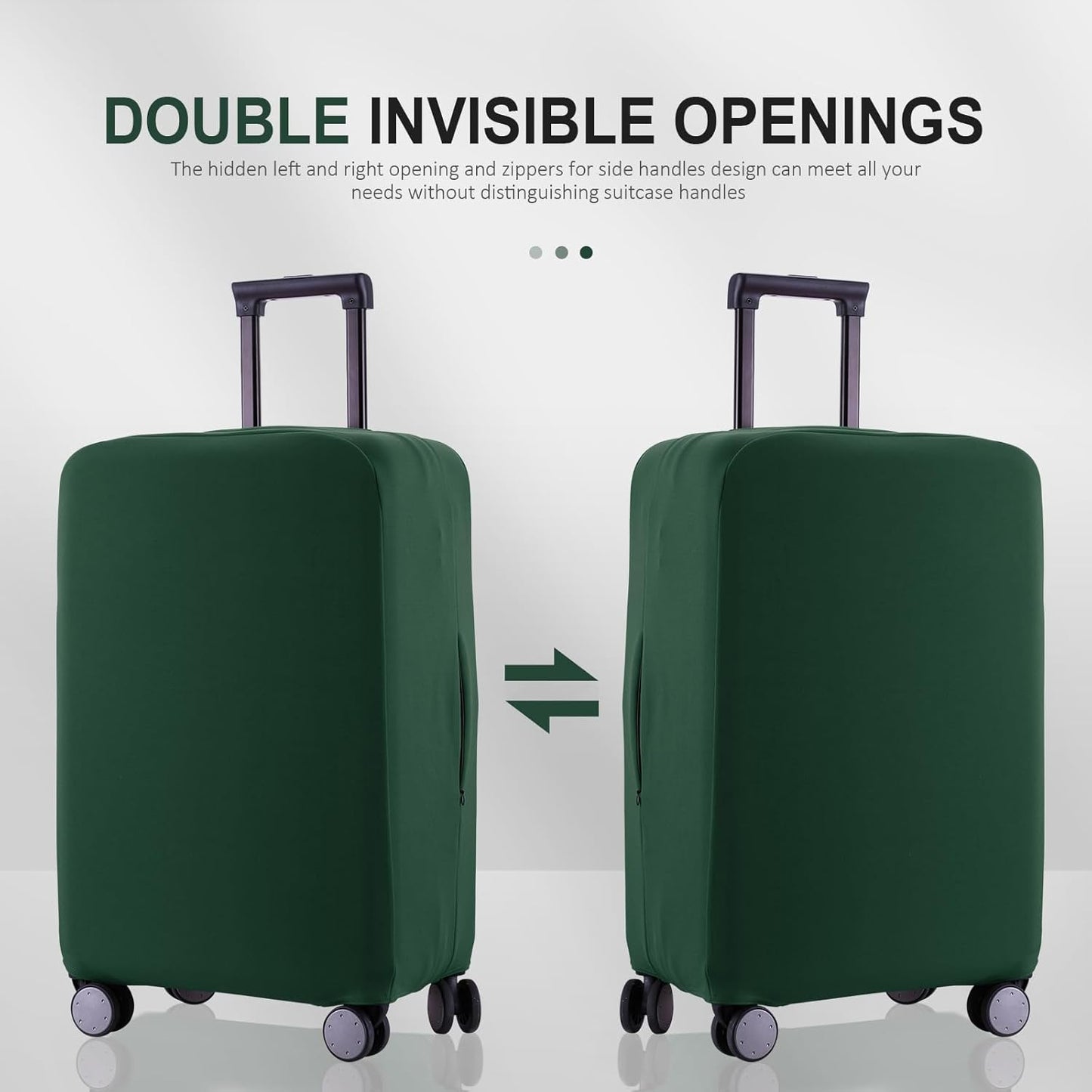Travel Luggage Cover Suitcase Protector Scratch-Resistant Fit 19-31 Inch Suitcase, Not Included Suitcase (Avocado Green, L(26-27 inch))