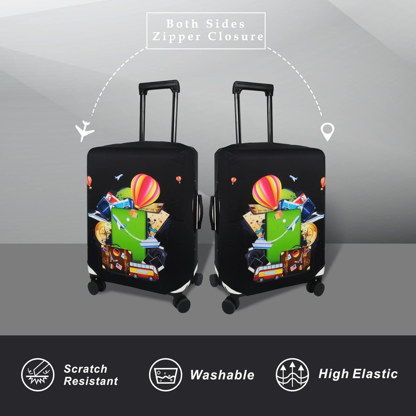 Explore Land Luggage Cover Suitcase Protector Fits 31-32 Inch Case (Travel, XL)
