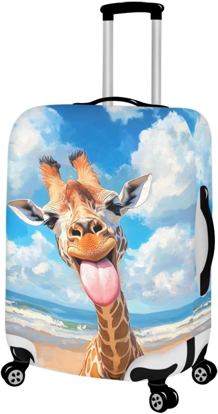 Giraffe Luggage Covers for Suitcase Universal Travel Luggage Cover Suitcase Protector Fits 18-21 Inch (Size S) Anti-Scratch Suitcase Covers Travel Essential Funny Animal Baggage Cover