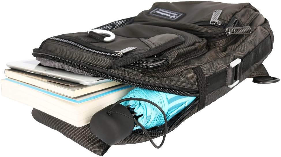 Sling Bag Chest Shoulder Backpack Crossbody Multipurpose Daypack For Men Women Black