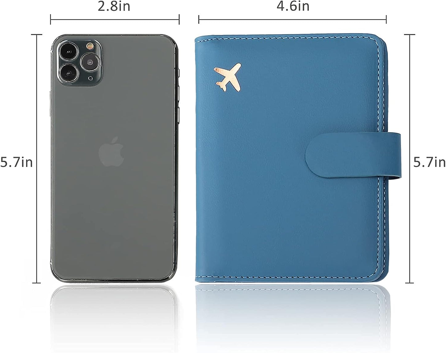 Melsbrinna Premium Leather Passport Holder Covers Case, Waterproof Rfid Blocking Travel Wallet Passport Holder with Pen Holder, Cute Passport Book for Women/Men