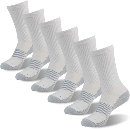FOOTPLUS Hiking Copper Compression Socks,Unisex Cushioned Sole Arch Support Athletic Crew Running Socks